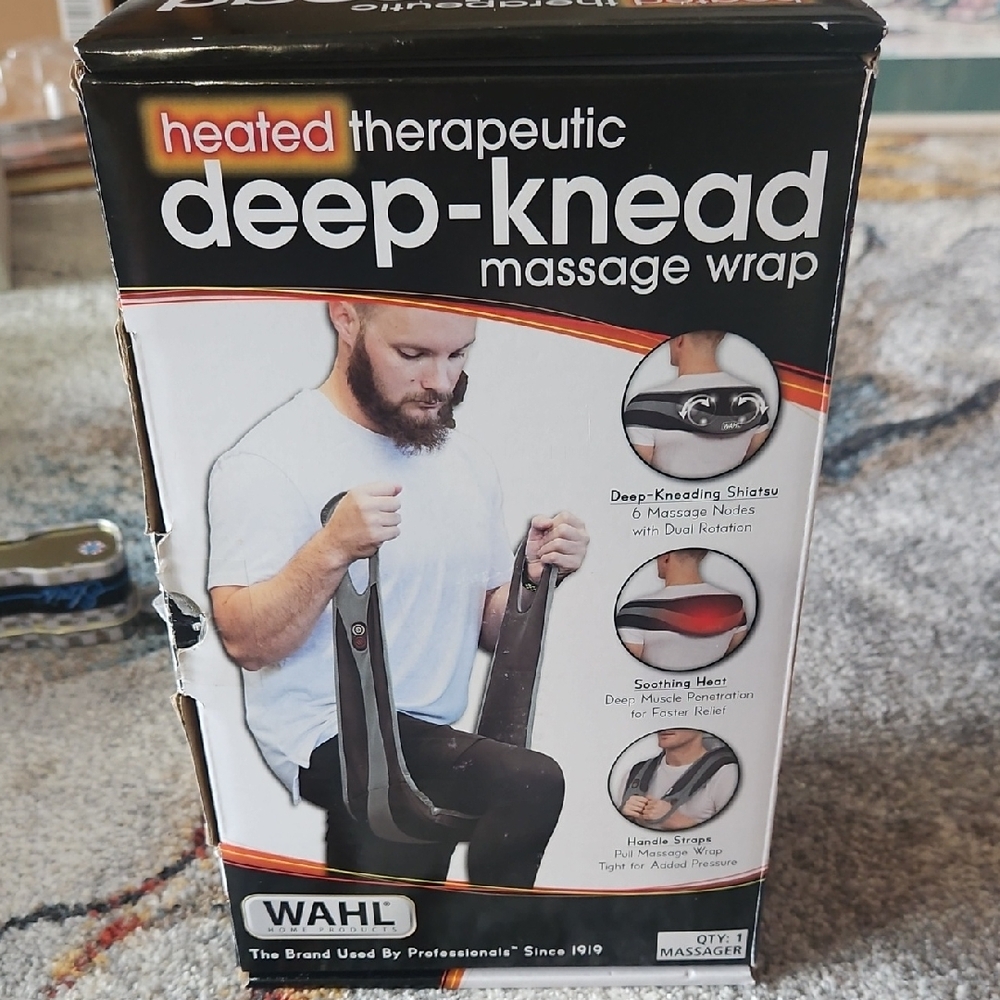Shiatsu Heated Therapeutic Deep Knead Massage Wrap Neck Back All-Body Massager